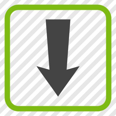 Vektör simgesi bir çerçeve içinde aşağı ok