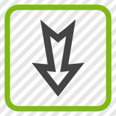 Vektör simgesi bir çerçeve içinde aşağı ok