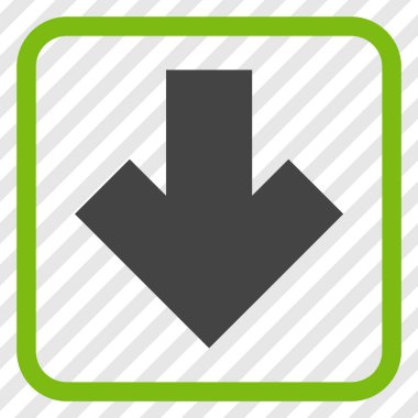 Vektör simgesi bir çerçeve içinde aşağı ok