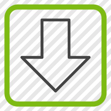 Vektör simgesi bir çerçeve içinde aşağı ok