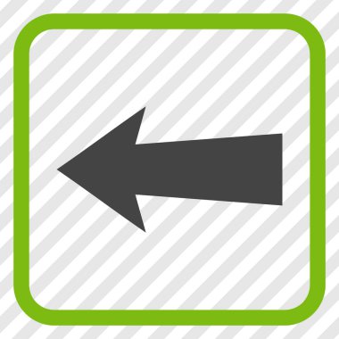 Ok sol vektör simgesi bir çerçeve içinde