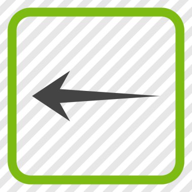 Ok sol vektör simgesi bir çerçeve içinde