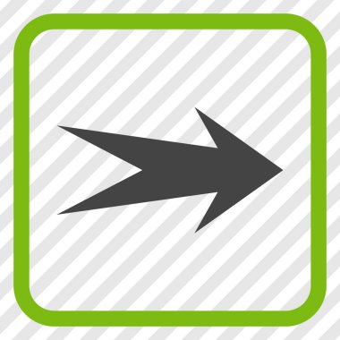 Ok sağ vektör simgesi bir çerçeve içinde