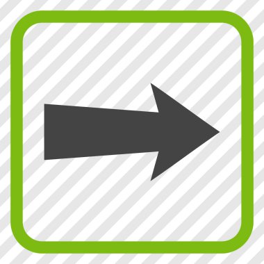 Ok sağ vektör simgesi bir çerçeve içinde