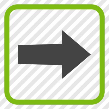 Ok sağ vektör simgesi bir çerçeve içinde