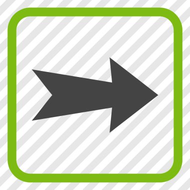 Ok sağ vektör simgesi bir çerçeve içinde