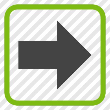 Ok sağ vektör simgesi bir çerçeve içinde