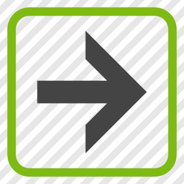 Ok sağ vektör simgesi bir çerçeve içinde