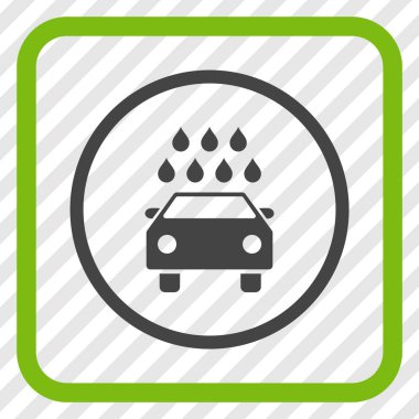 Araba duş vektör simgesi bir çerçeve içinde