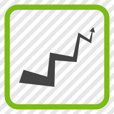 Eğri ok vektör simgesi bir çerçeve içinde