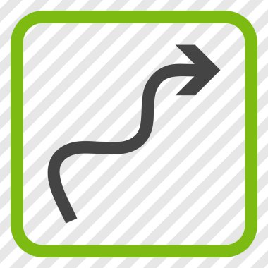 Eğri ok vektör simgesi bir çerçeve içinde