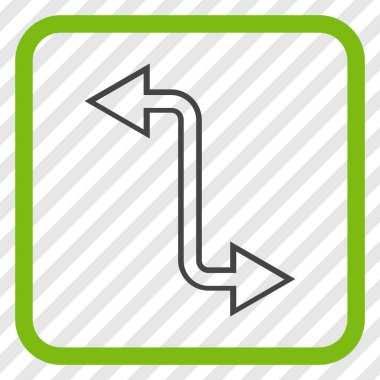 Eğri Exchange ok vektör simgesi bir çerçeve içinde