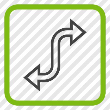 Eğri Exchange ok vektör simgesi bir çerçeve içinde