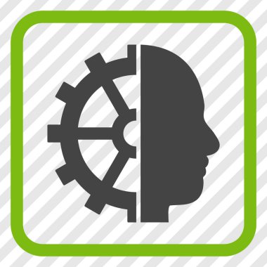 Cyborg dişli vektör simgesi bir çerçeve içinde