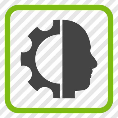 Cyborg dişli vektör simgesi bir çerçeve içinde