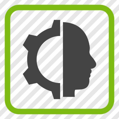 Cyborg dişli vektör simgesi bir çerçeve içinde