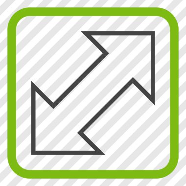 Exchange çapraz vektör simgesi bir çerçeve içinde