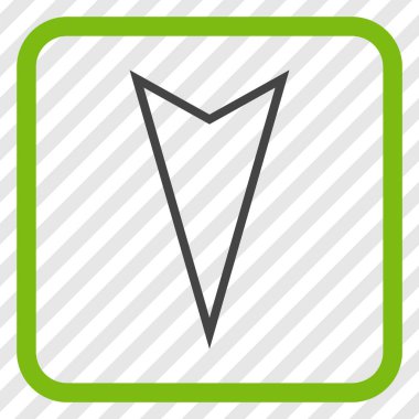 İşaretçi vektör simgesi bir çerçeve içinde aşağı