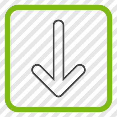 Vektör simgesi bir çerçeve içinde aşağı yönlü ok