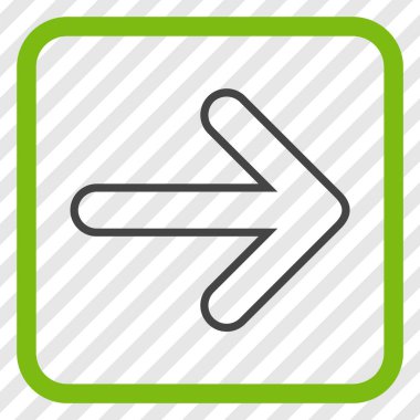 Yuvarlak ok doğru vektör simgesi bir çerçeve içinde