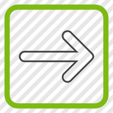 Yuvarlak ok doğru vektör simgesi bir çerçeve içinde