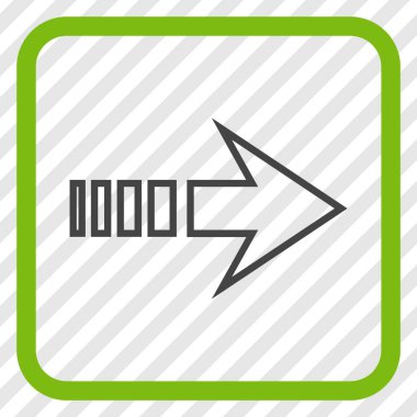 Doğru vektör simgesi bir çerçevede göndermek