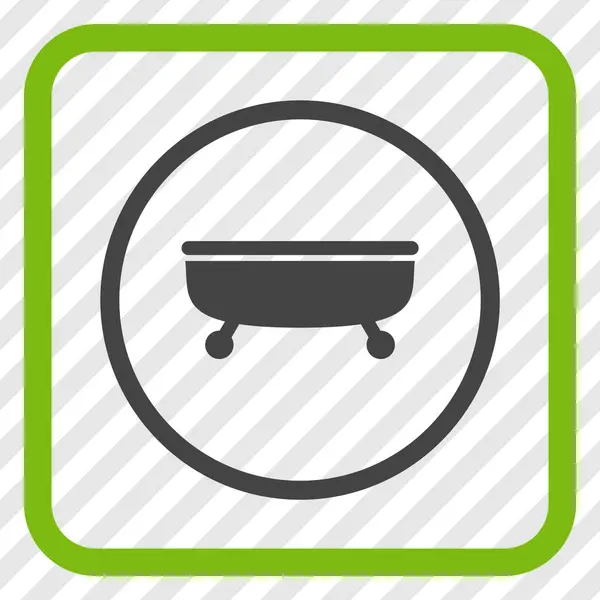 Ícone de vetor de banheira em um quadro —  Vetores de Stock