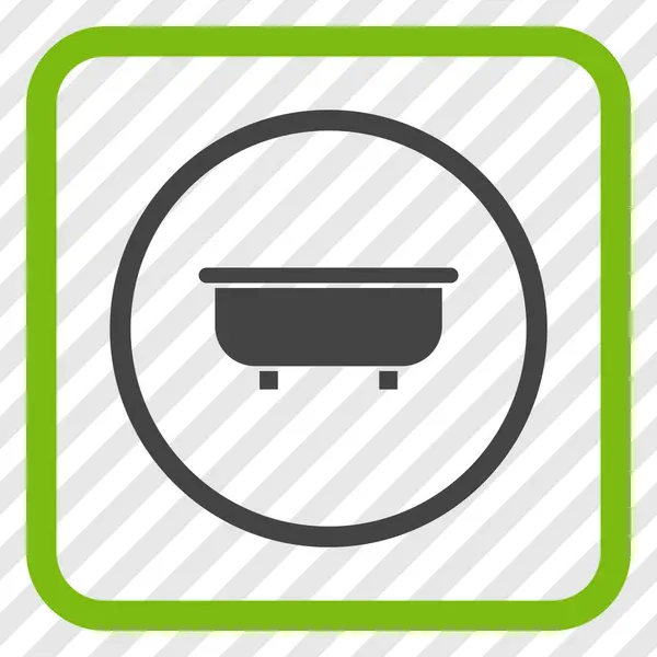 Bañera Vector icono en un marco — Vector de stock