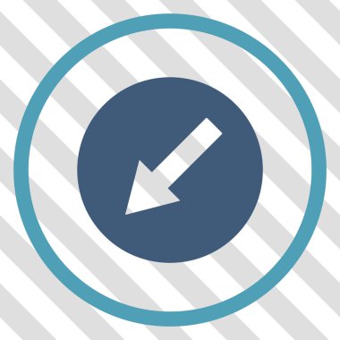 Yuvarlak aşağı sol ok vektör simgesi