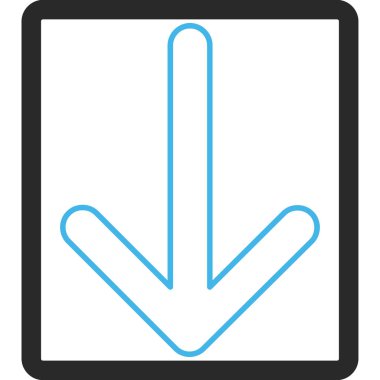 Çerçeveli vektör simgesi aşağı ok