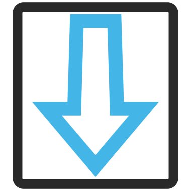 Çerçeveli vektör simgesi aşağı ok