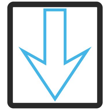 Çerçeveli vektör simgesi aşağı ok