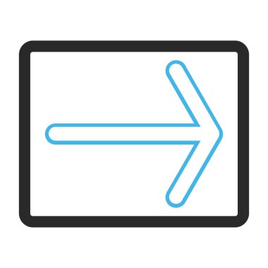 Ok sağ vektör simge çerçeveli