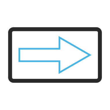 Ok sağ vektör simge çerçeveli