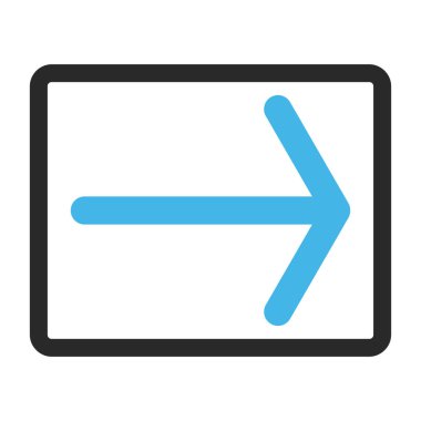 Ok sağ vektör simge çerçeveli