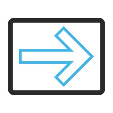 Ok sağ vektör simge çerçeveli