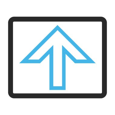 Çerçeveli vektör simge yukarı ok