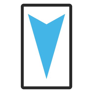 Çerçeveli vektör simgesi aşağı ok ucu