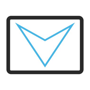 Çerçeveli vektör simgesi aşağı ok ucu