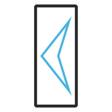 Ok ucu sol vektör simge çerçeveli