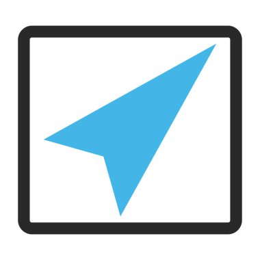 Ok ucu sağ-yukarı vektör simge çerçeveli