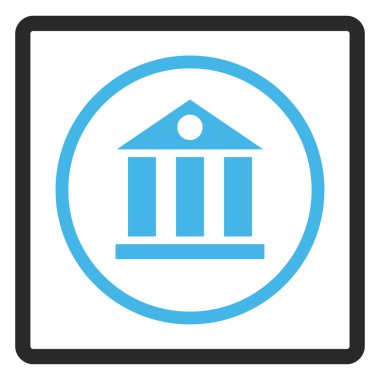 Banka Binası vektör simge çerçeveli