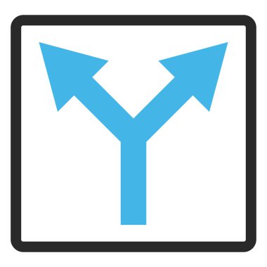 Çerçeveli vektör simge yukarı çatallanma ok