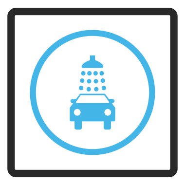 Oto yıkama vektör simge çerçeveli