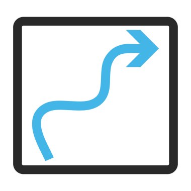 Eğri ok vektör simge çerçeveli