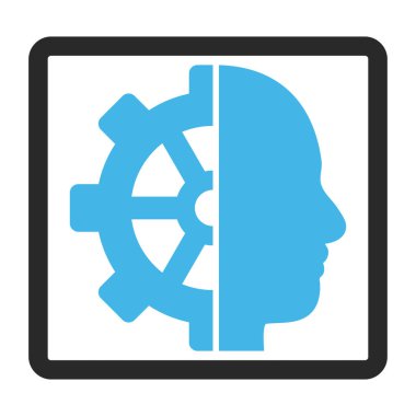 Cyborg dişli vektör simge çerçeveli