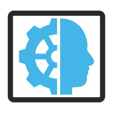 Cyborg dişli vektör simge çerçeveli