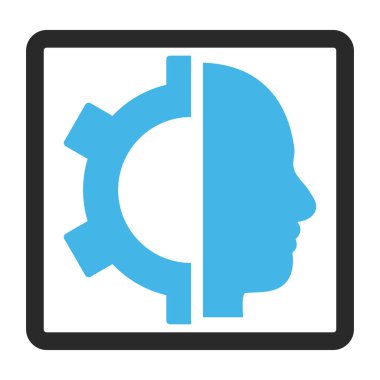 Cyborg dişli vektör simge çerçeveli