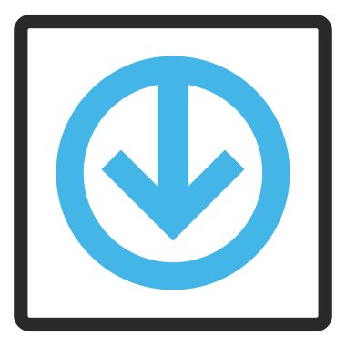 Çerçeveli vektör simgesi aşağı yön