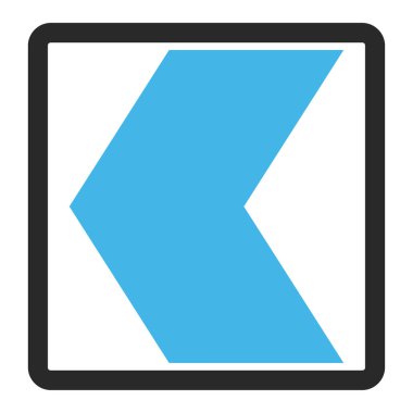 Yön sol vektör simge çerçeveli